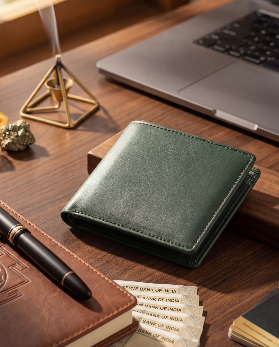 Dhan Vriddhi Wallet on a work desk